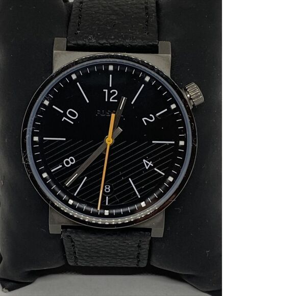 Fossil Barstow FS5508 Men's Black Leather Analog Dial Quartz Wrist Watch UC271 - Picture 2 of 12